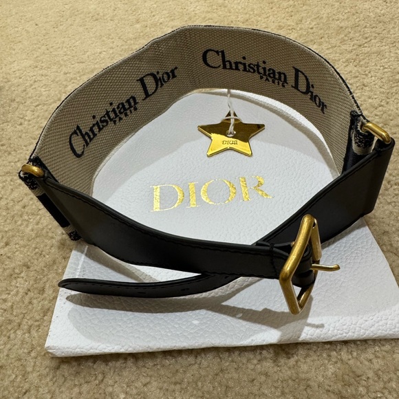 Dior Logo Belt with Gold Buckle  shopping bag included - Picture 4 of 7